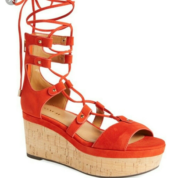 Coach Barkley wedge lace up sandals 6